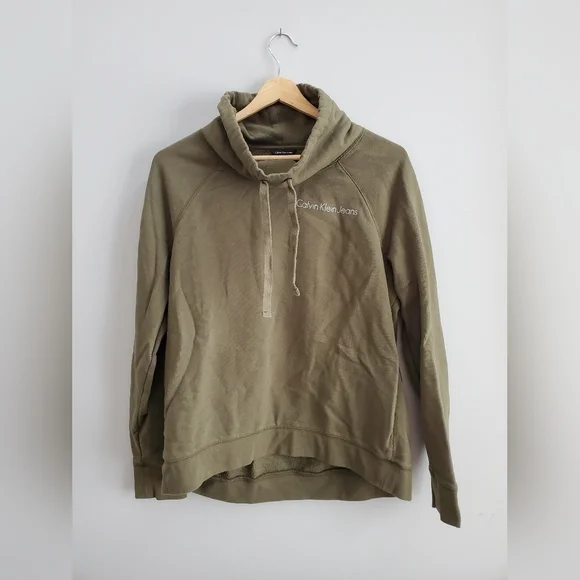 Calvin klein army green cowl neck pullover. Womens medium. VGUC - Picture 7 of 7